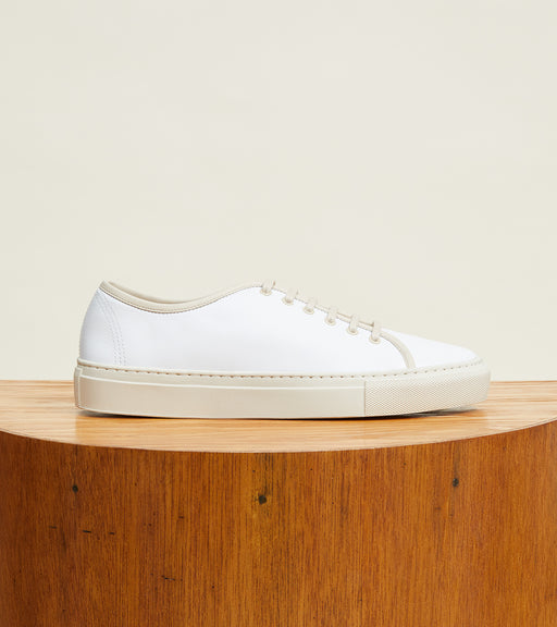 White Leather with Cream Sole