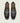 Men's European made black leather slip-on horsebit loafer dress shoe.