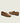 Men's European made light brown suede slip-on horsebit loafer dress shoe.