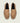 Men's tan brown Italian suede penny dress loafer with brown sole.