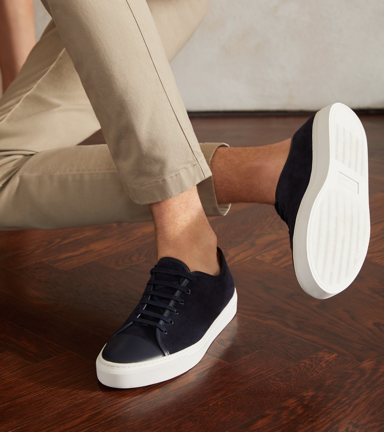 Navy Suede and Leather