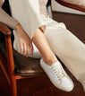 White Leather with Cream Sole