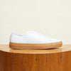 White Leather with Gum Sole