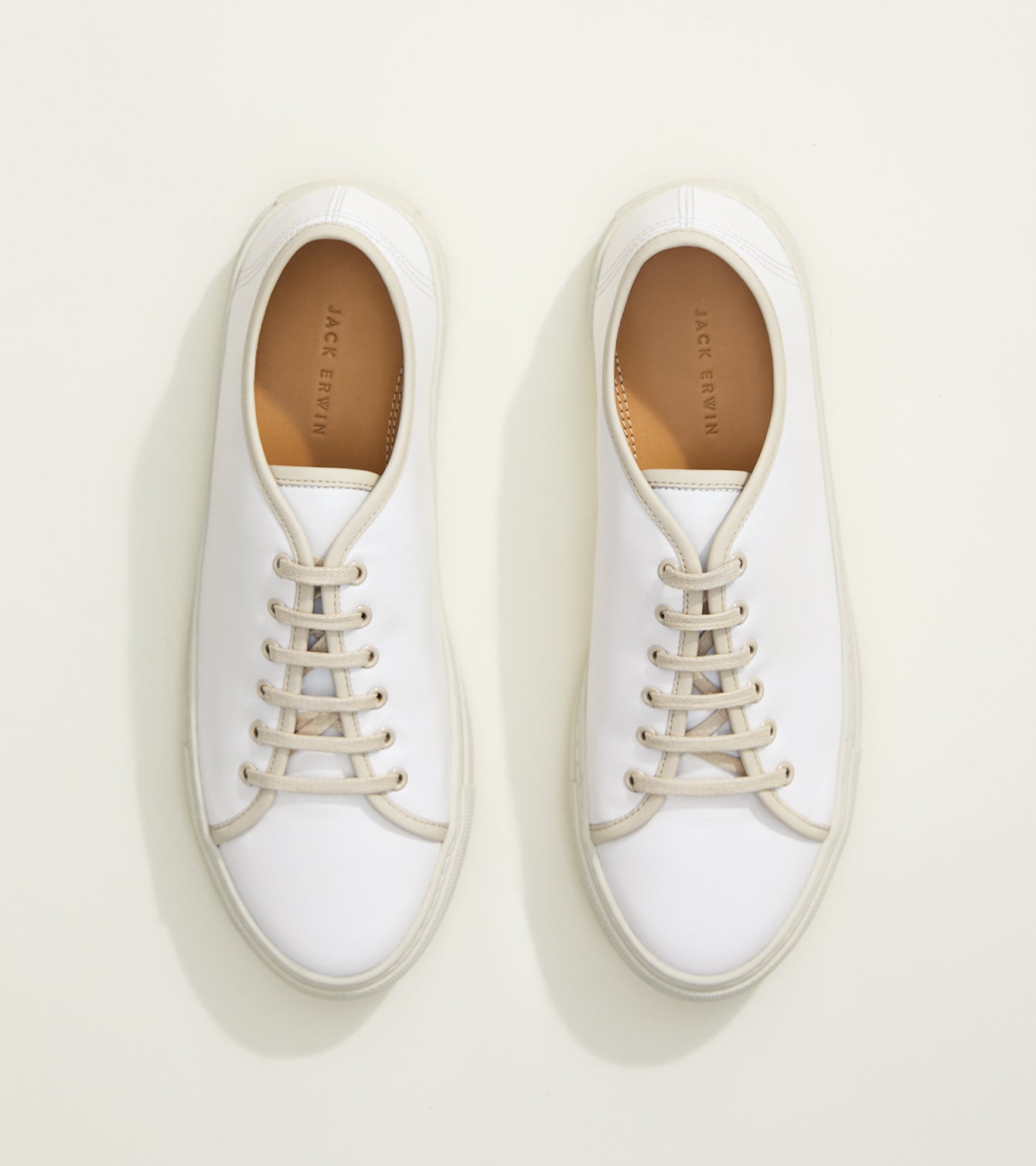 White Leather with Cream Sole
