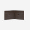 Front view of Bifold Wallet showcasing brown pebble-grain leather exterior on white background